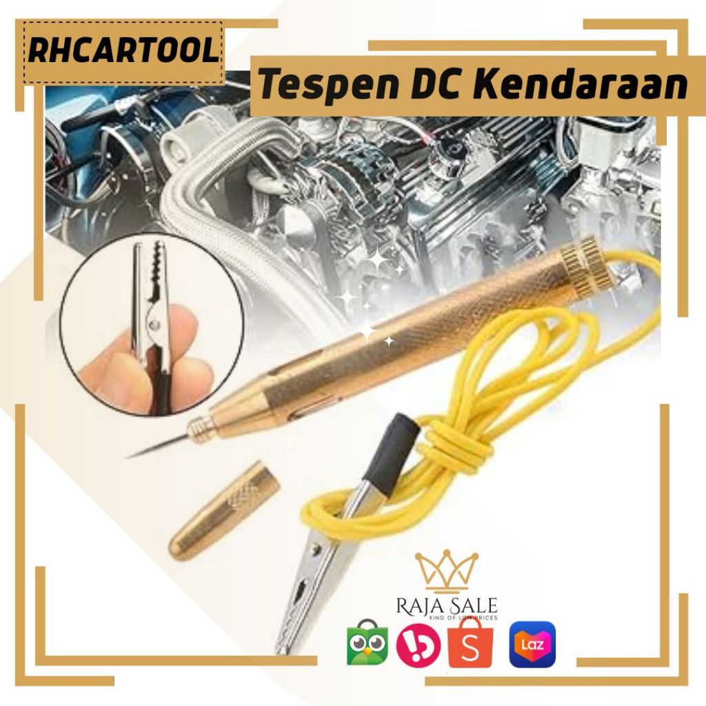 Alat Pendeteksi Aliran Arus Listrik DC, Tespen klip Mobil Motor Deteksi Kabel Putus Arus DC Murah