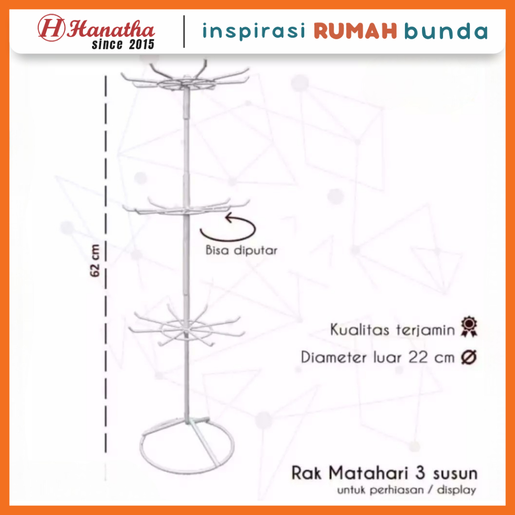 Rak Display Matahari 2 dan 3 Susun Gantungan Aksesoris  Rak Premium Bisa Memutar Rak BIsa Digunakan 