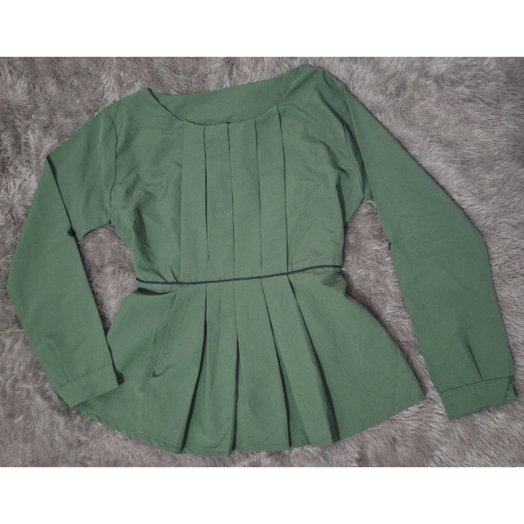 baju atasan blouse army size 12 th-remaja