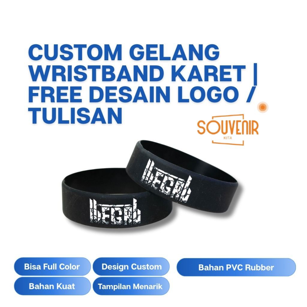 Gelang Karet Custom Nama | Wristband Rubber Custom | Gelang Karet Promosi