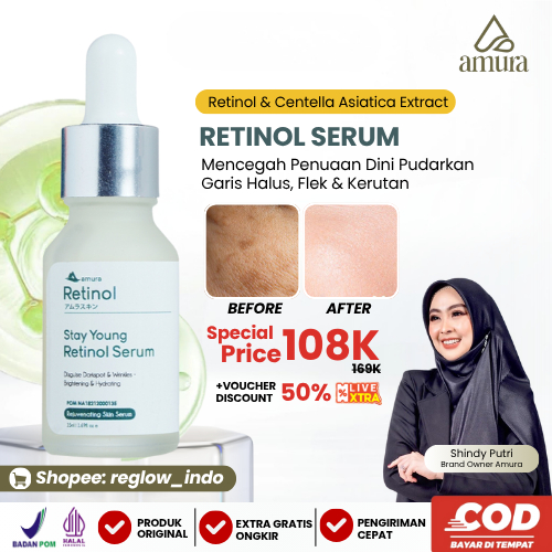 Amura Retinol Serum Atasi Flek Hitam & Kerutan Skincare Anti Aging