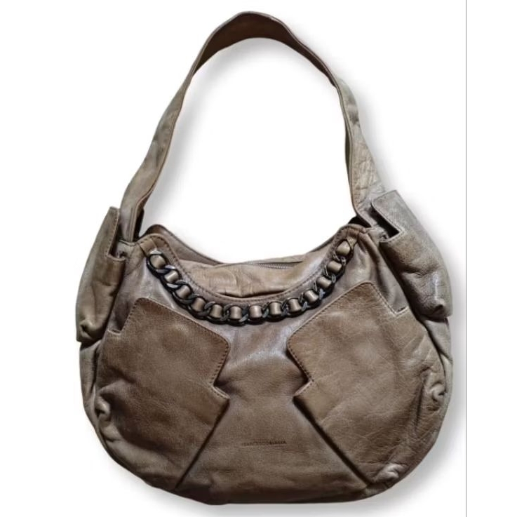 Preloved Leather Hobo Bag FRANCESCO BIASIA tas pundak kulit asli