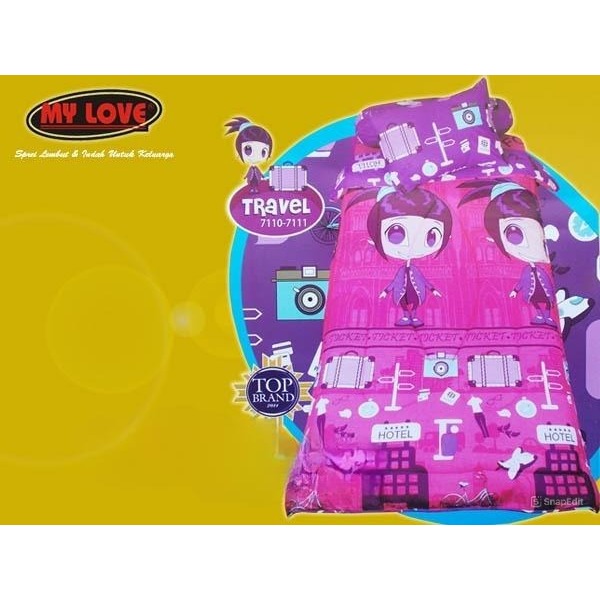 Sprei MY LOVE uk Single size uk 120x200 Tinggi 20cm MURAH Sprei Full Katun 100%