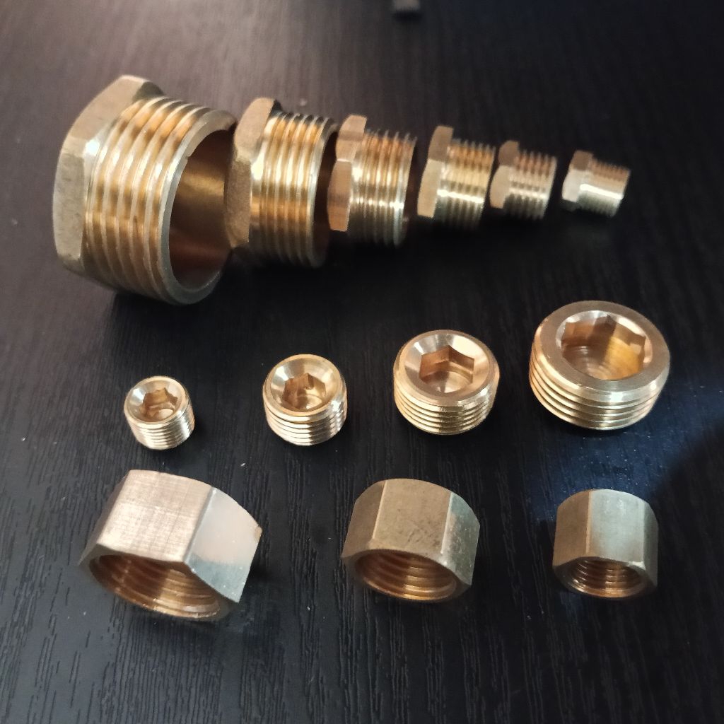 HARGA 1PC Plug Hex DOP Drat Luar Drat Dalam Kuningan 1/8 1/4 3/8 1/2 3/4 1'' - LM Grade A