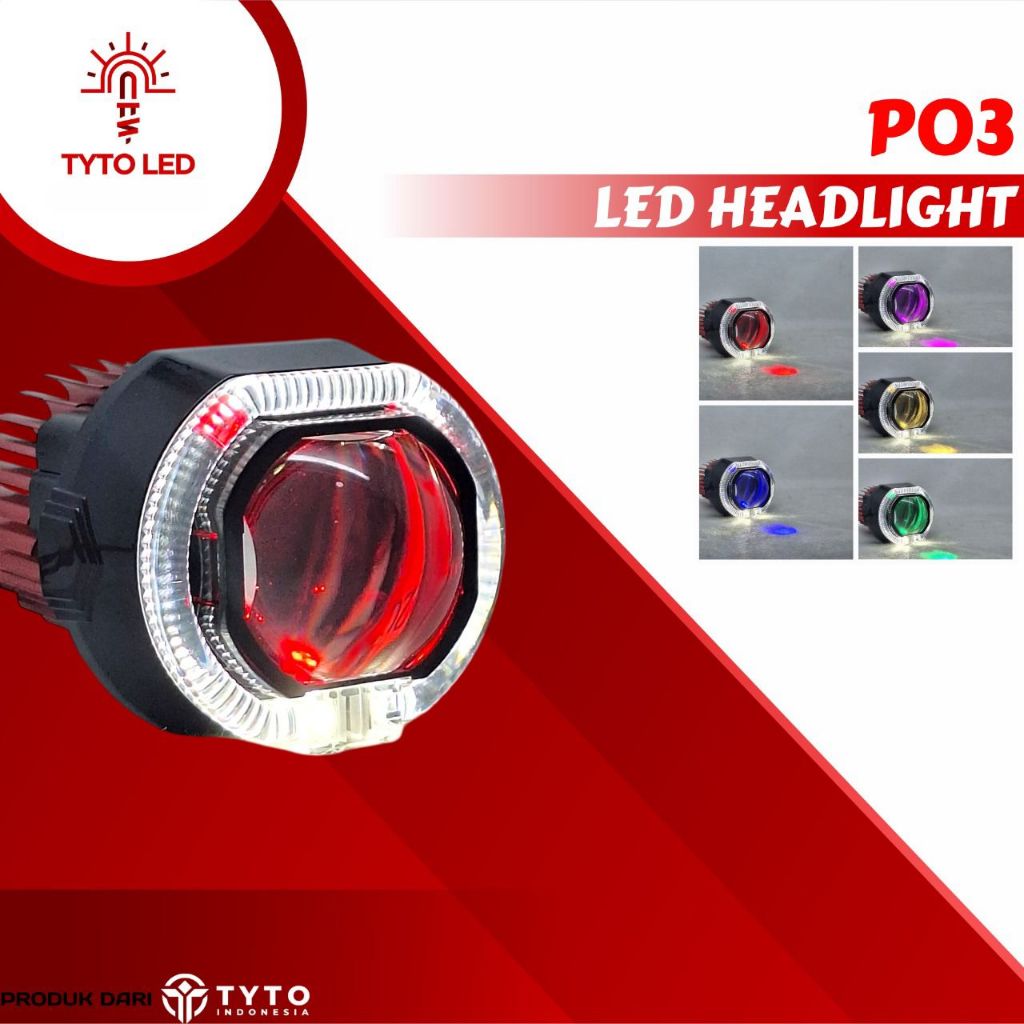 LAMPU TEMBAK BILED 2.5INCIH 35WATT ANGEL EYES DEMON TYTO P03 LED HEADLIGHT
