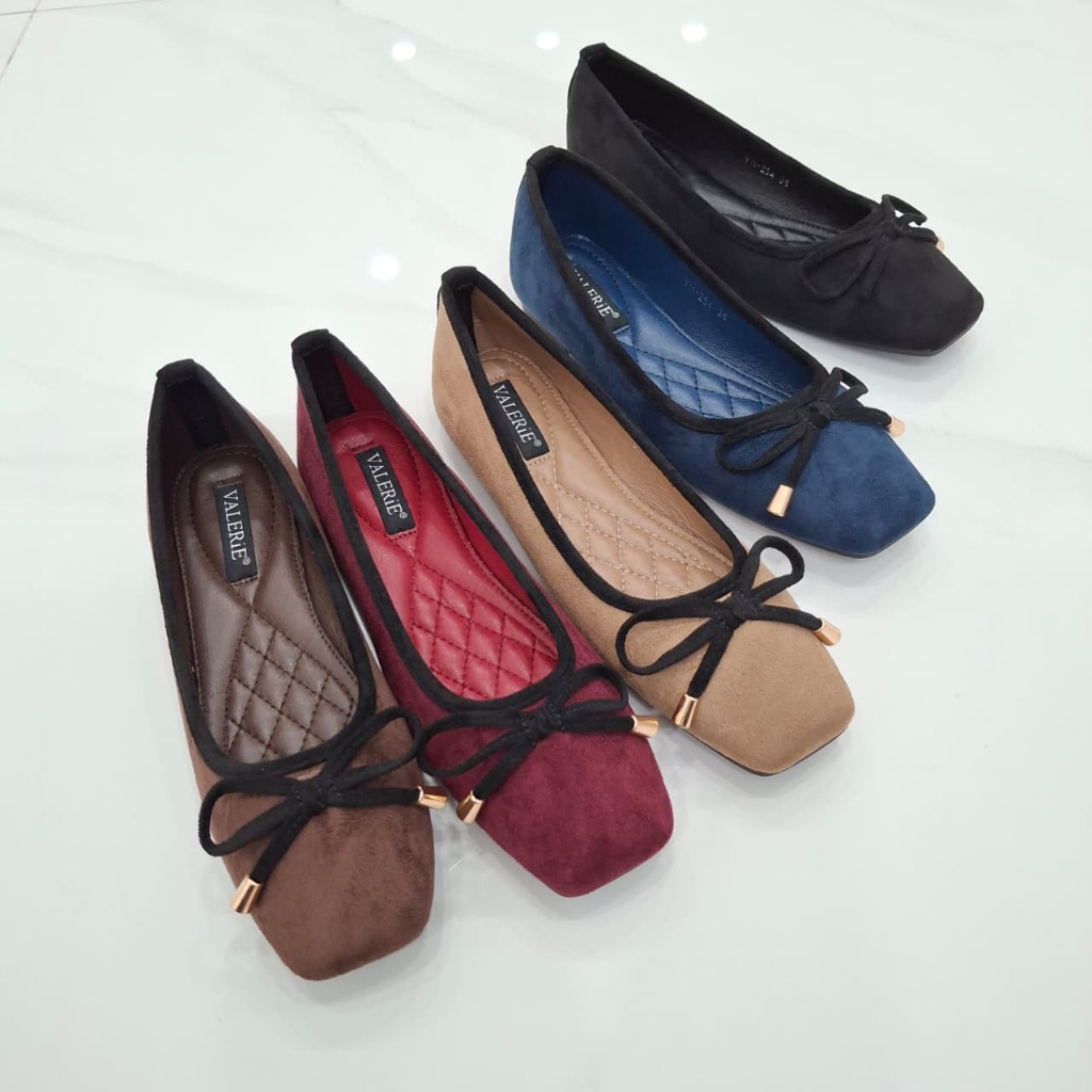Valerie sepatu flat import bahan beludru size 36-41 V11-254