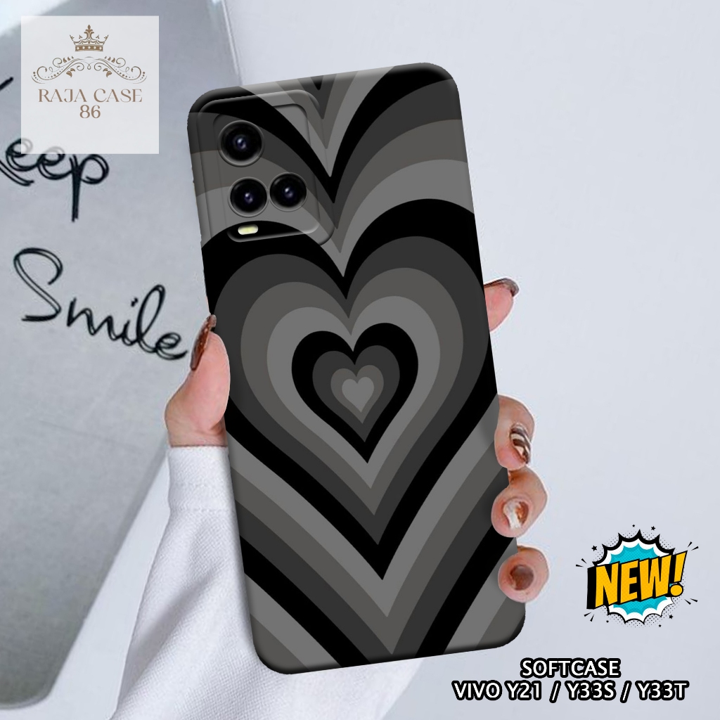 Case Vivo Y21 / Y33s / Y33t - casing Vivo Y21 - Motif case Love - Pelindung handphone - Vivo - Softc