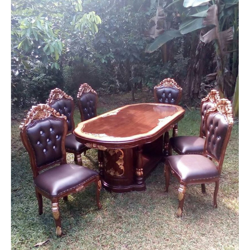 kursi makan ukir kayu jati, kursi makan jati