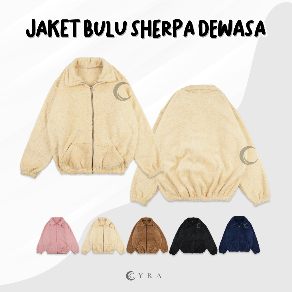 Jaket Sherpa Berkerah Dewasa Jaket Bulu Hangat