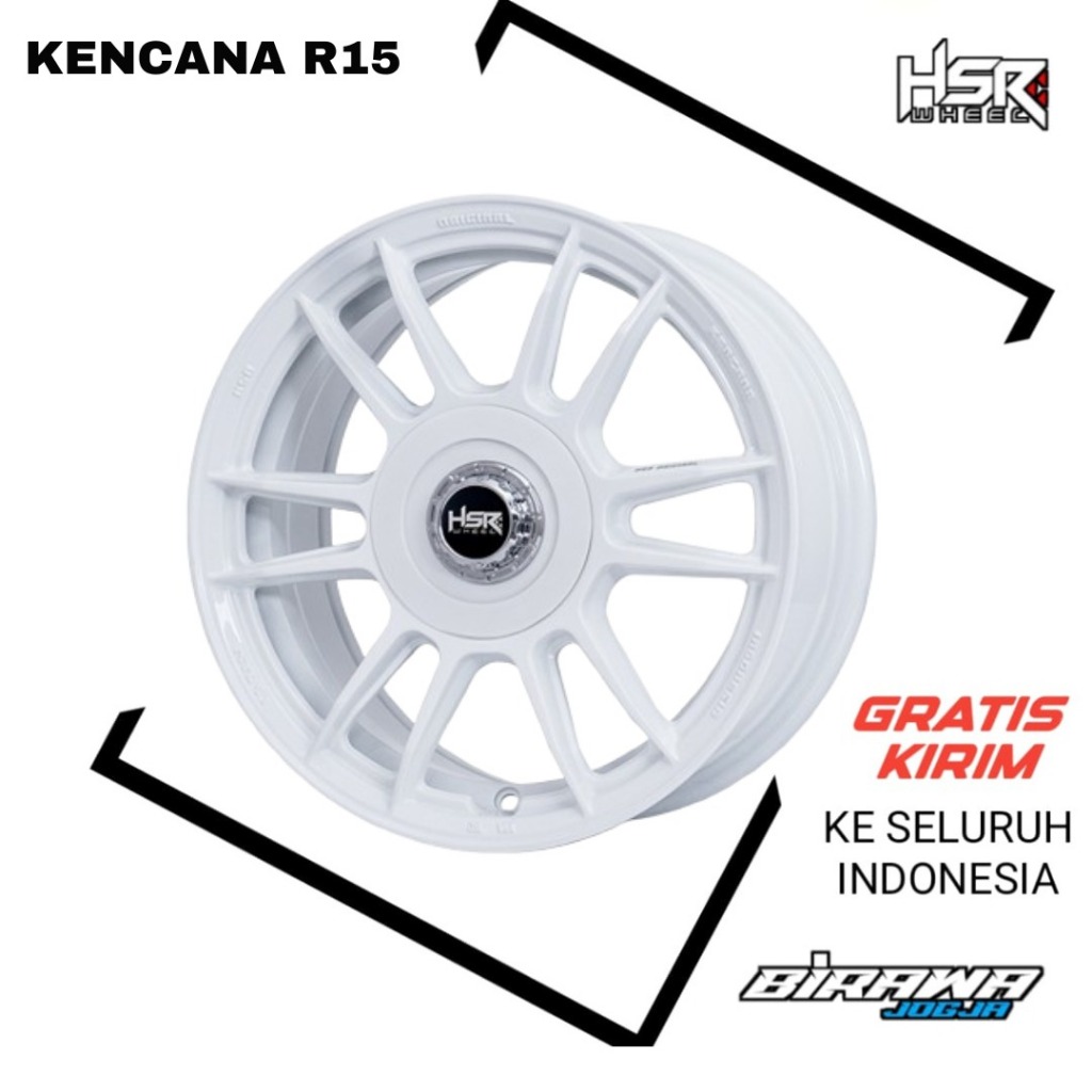 VELG MOBIL RING 15 PUTIH COCOK UNTUK BRIO, AVANZA, FREED, LIVINA, ETIOS PELEK RACING HSR KENCANA R15