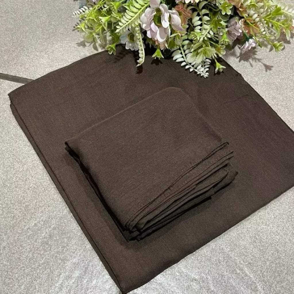 Hijab Segiempat Paris Premium Coklat Pramuka •Coklat Pramuka•