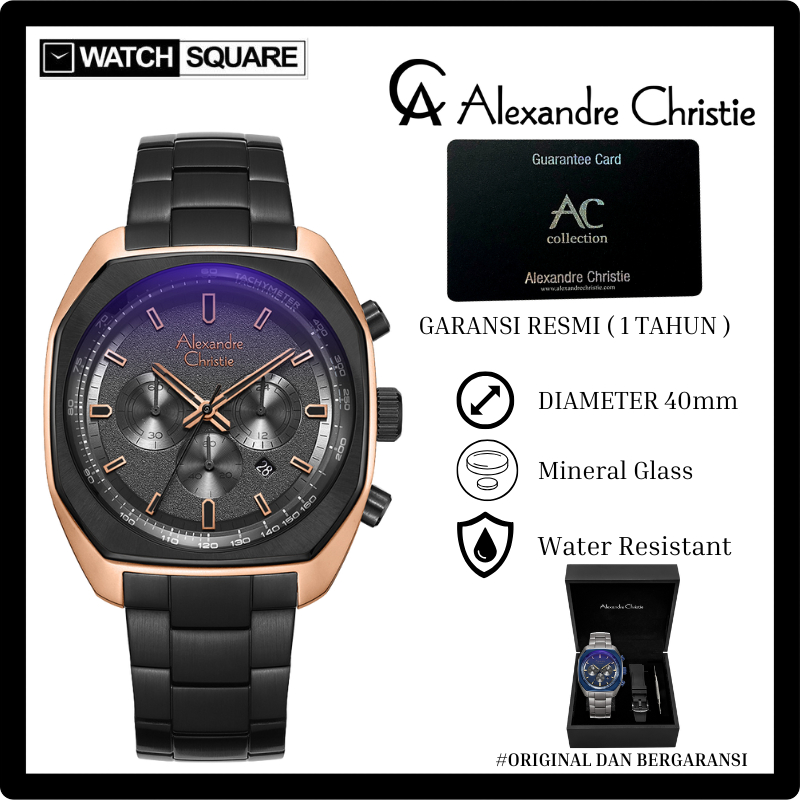 Jam tangan pria Alexandre Christie AC-6666 BOX SET
