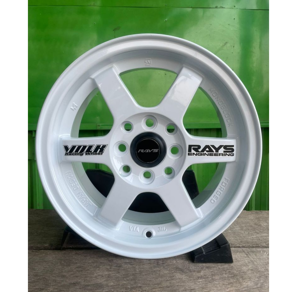 1 Set VELG TE37 SL Baru R14 H8 Vcd100/114,3 Lbr 6 ET 38 Wrn White Gloss