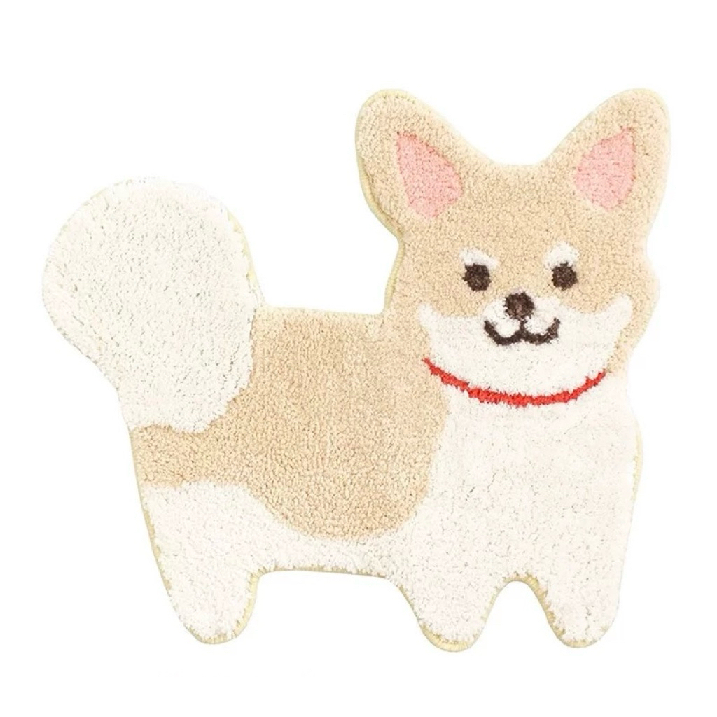 PAWAPAWA - Karpet/keset kaki bulu halus bentuk anjing corgie