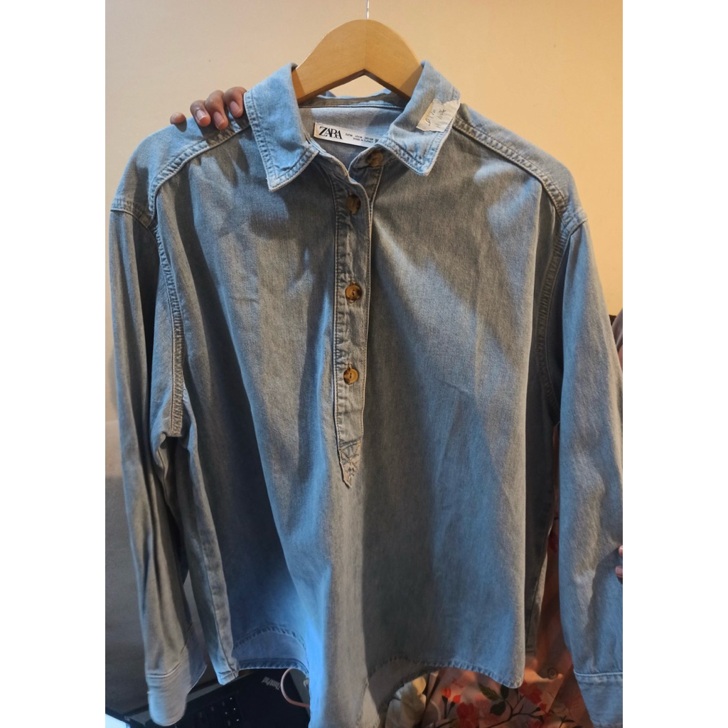 kemeja blouse denim zara
