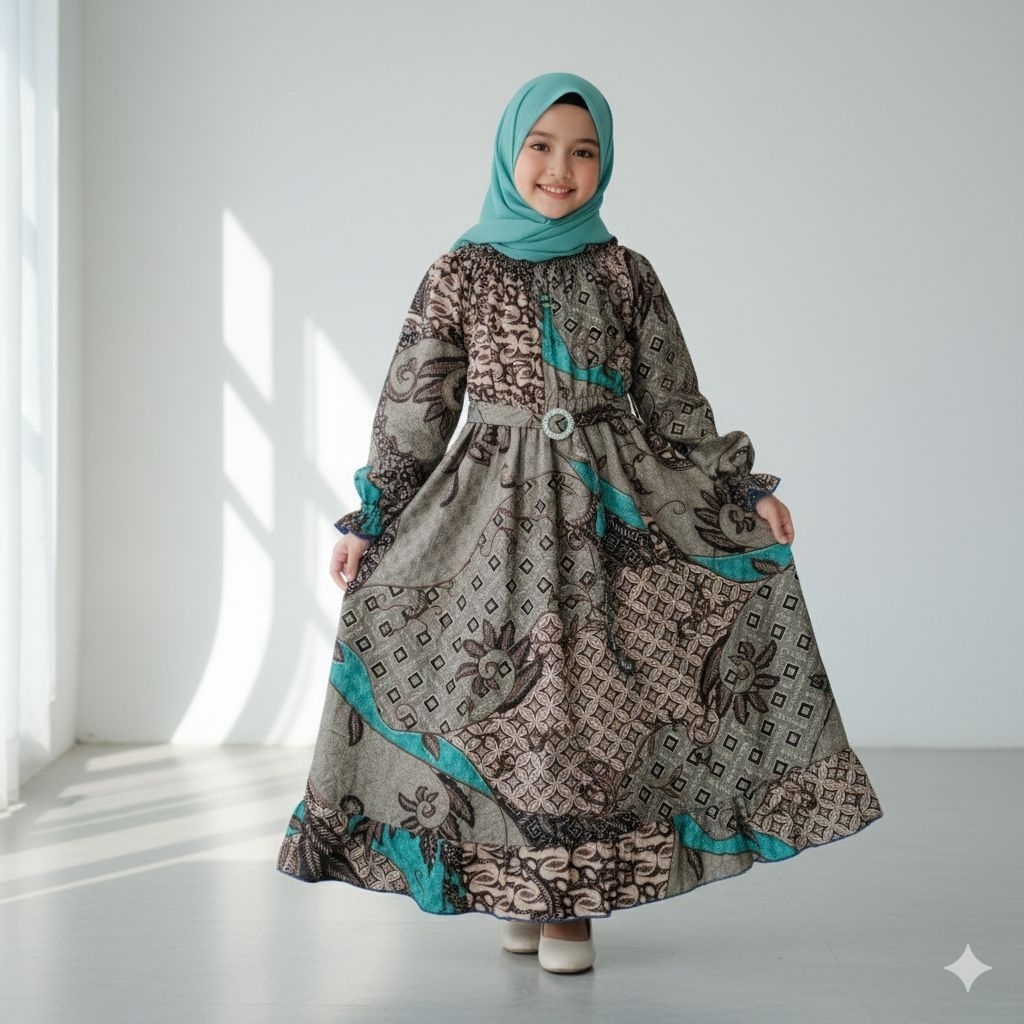gamis batik anak perempuan baju batik anak perempuan batik full