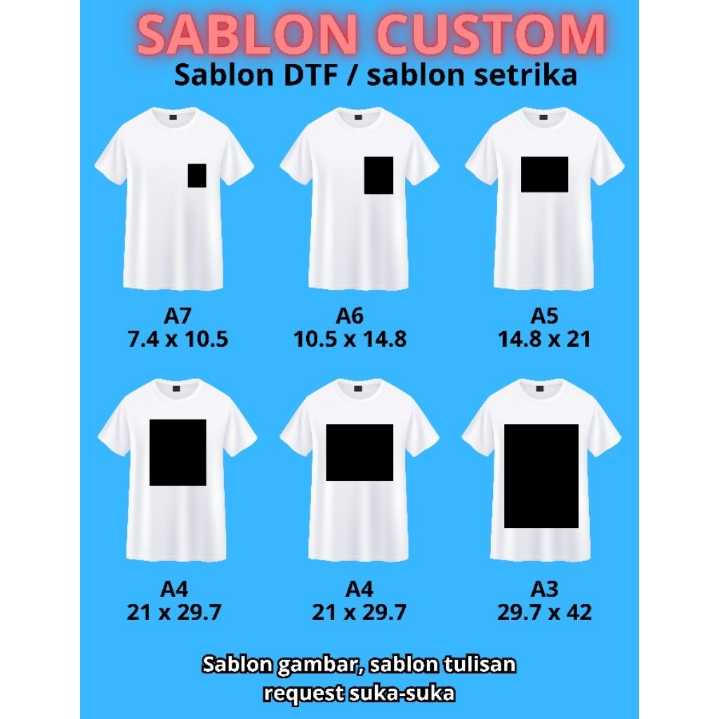 Sablon Setrika Custom A4 & A3