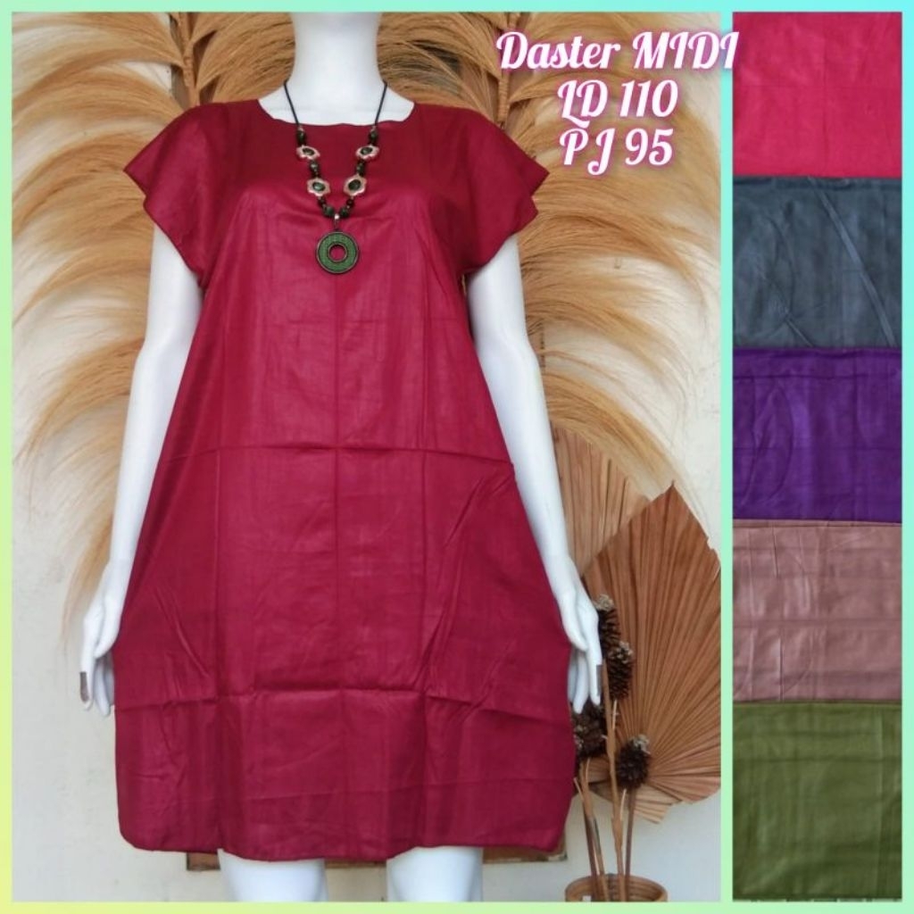daster midi polos pendek  / daster bali / mini dress pakaian tidur