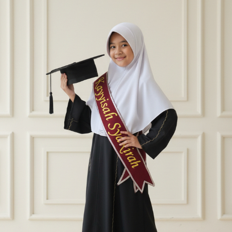 Selempang Nama Anak untuk Acara Wisuda & Pentas Sekolah Elegan & Eksklusif Nama bisa Custom