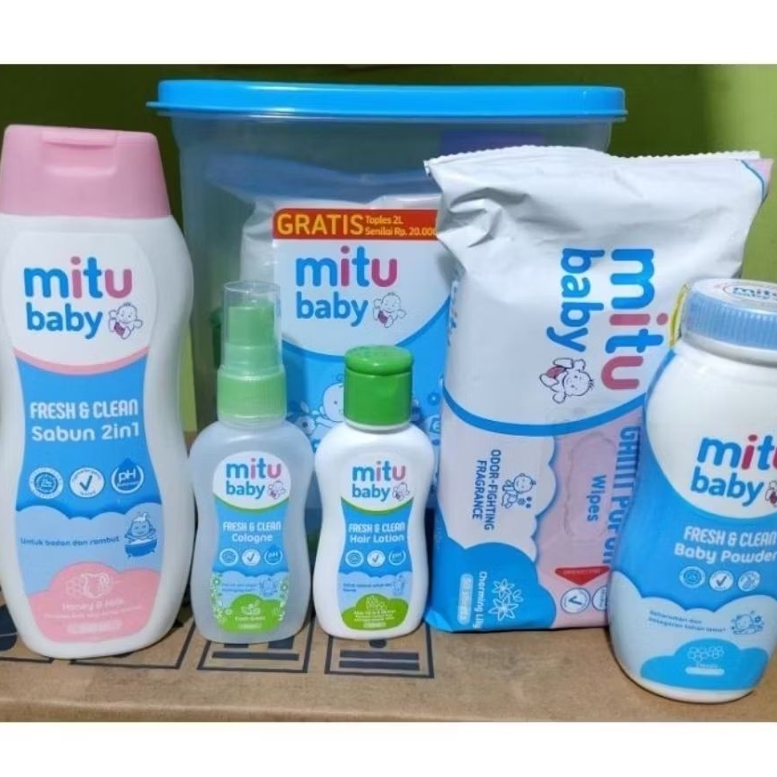 Mitu Baby Paket - Shampoo / Cologne / Powder [ RIJEK STIKER ]  - Minyak Rambut Anak Bayi