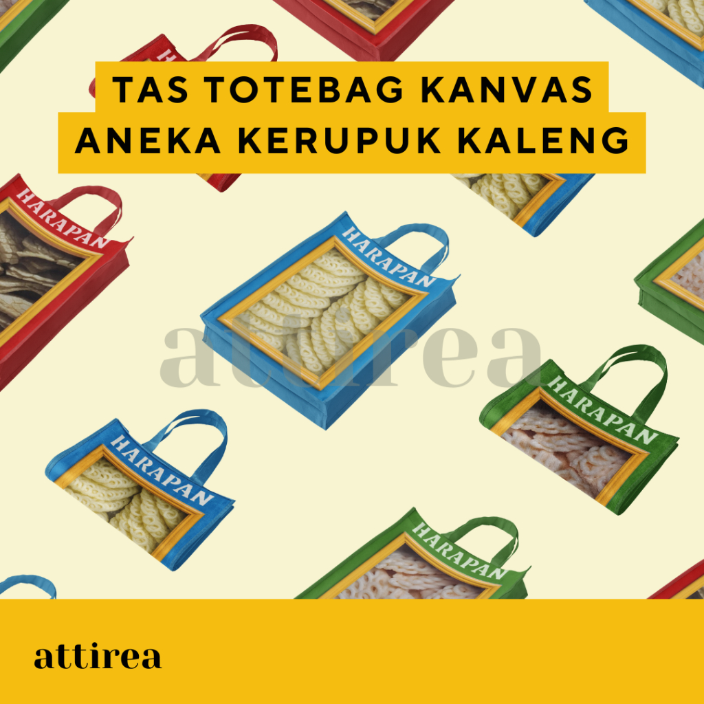 Tote Bag Kanvas Aneka Kerupuk Kaleng | Souvenir Hadiah Lucu Unik