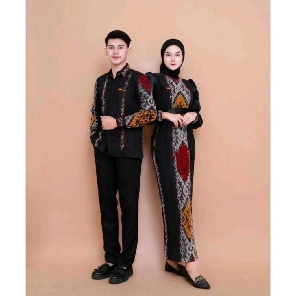 (Ready stok) set couple tenun kartini kondangan-baju tenun couple-couple tenun kondangan