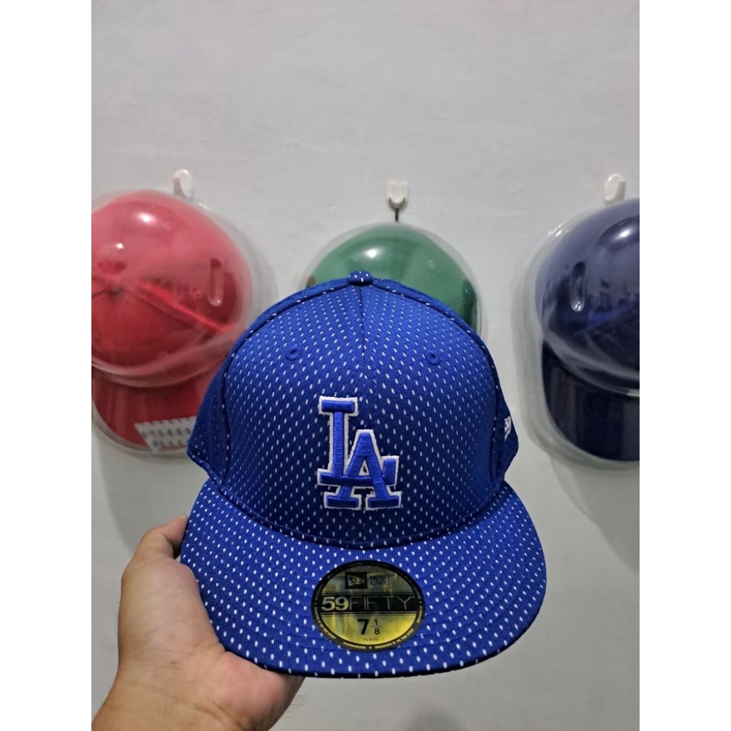Topi New Era MLB Los Angeles Dodgers Biru 718 Fitted
