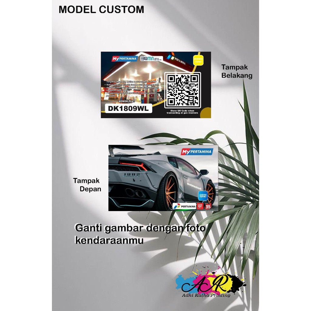 Cetak kartu subsidi pertamina custom