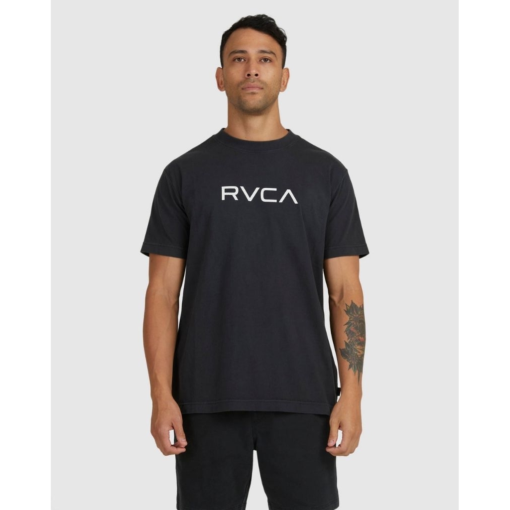 kaos rvca big rvca washed black tee original