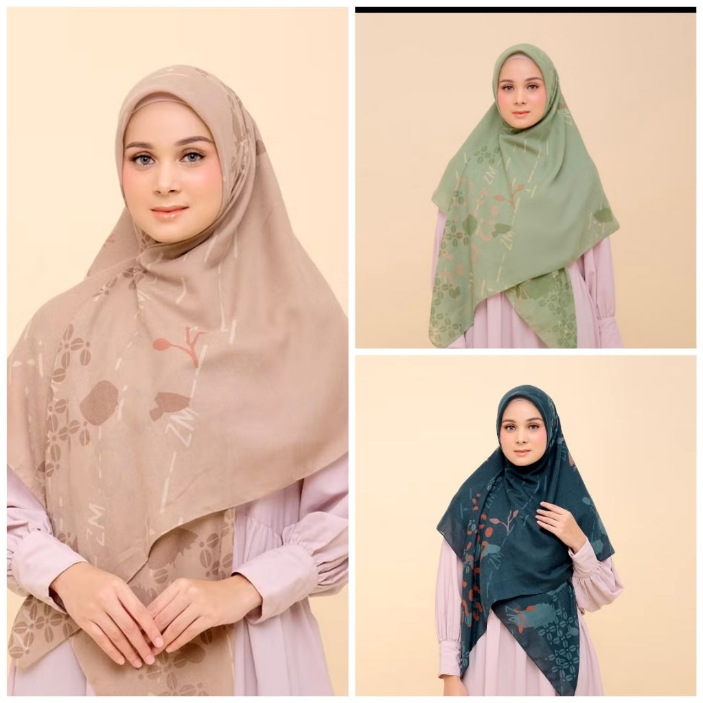 ZM Zaskia Mecca-Hijab Syari Kava Scarf Kerudung Segi Empat Wangi Water