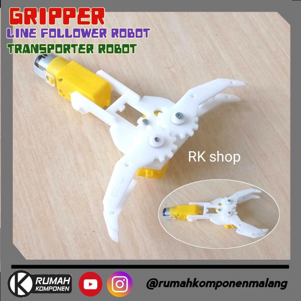 Gripper Gearbox kuning robot transporter analog Penjepit capit robot ARM lengan plus 2 motor DC