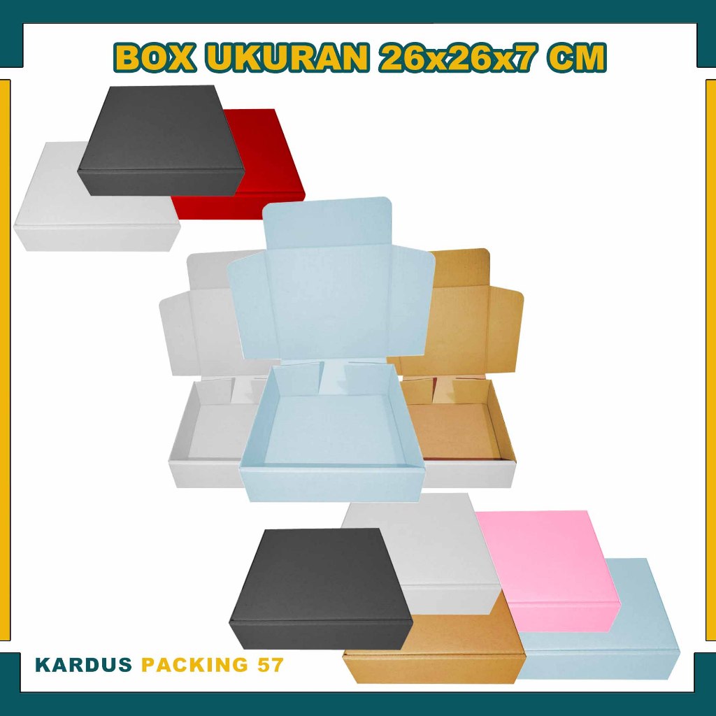 Box 26x26x7 cm/Box Lipat Depan/Box Hampers/Box Kado/Box Pizza