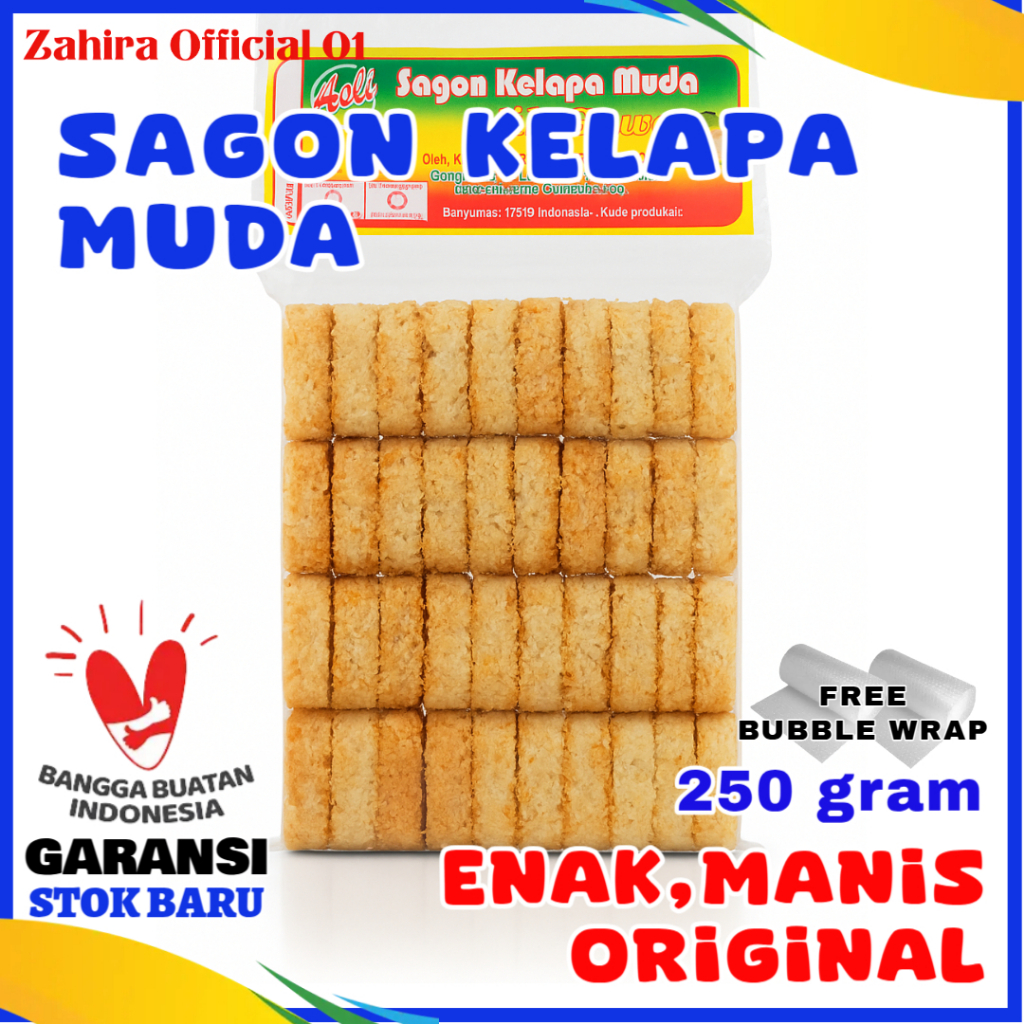 Kue Kering Sagon Ketan Kelapa Muda Manis Original Oleh-oleh Tradisional Lebaran 250gram
