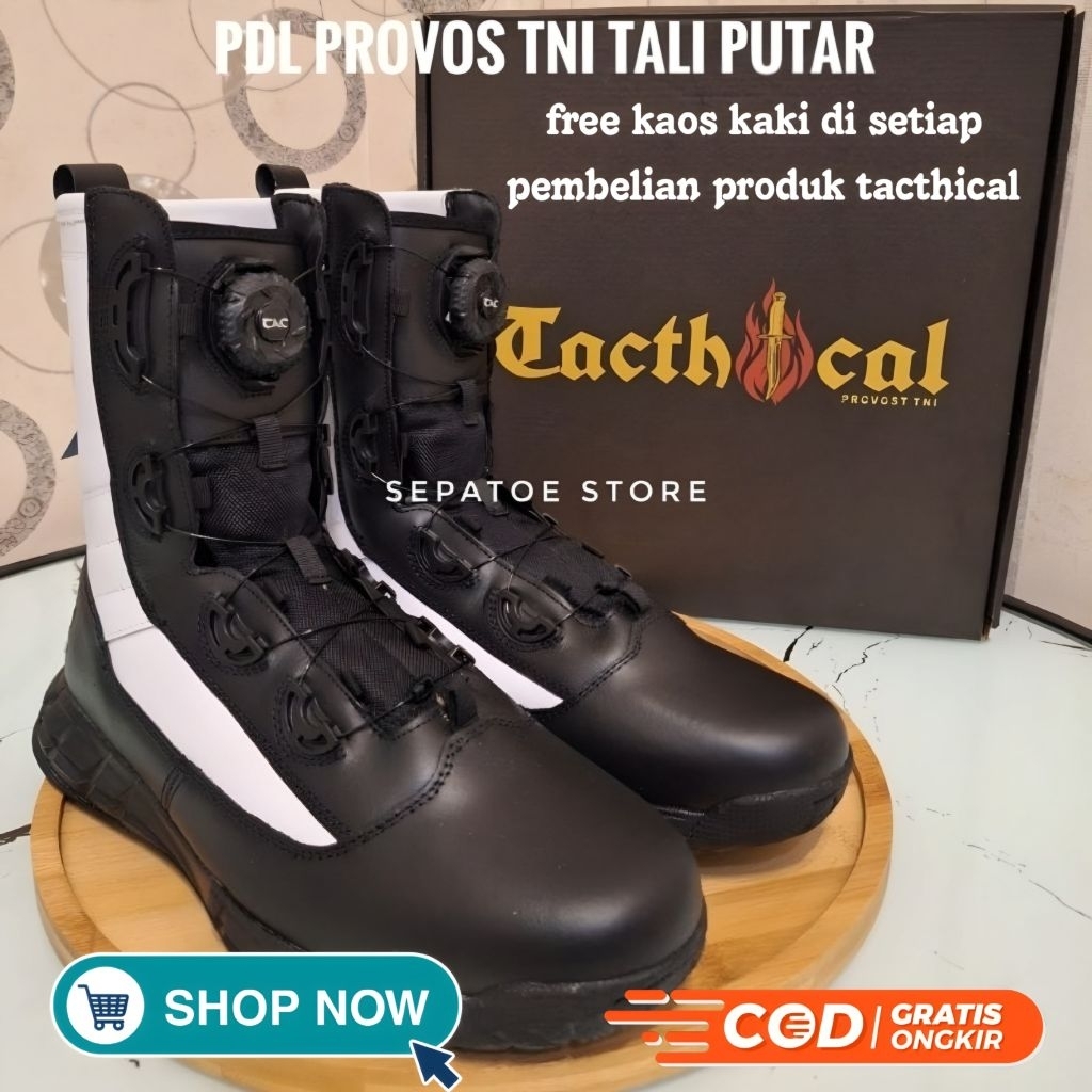 SEPATU PDL TALI PUTAR PROVOS TNI TACTICAL KULIT ASLI SEPATU PDL TACTICAL PROVOS TNI
