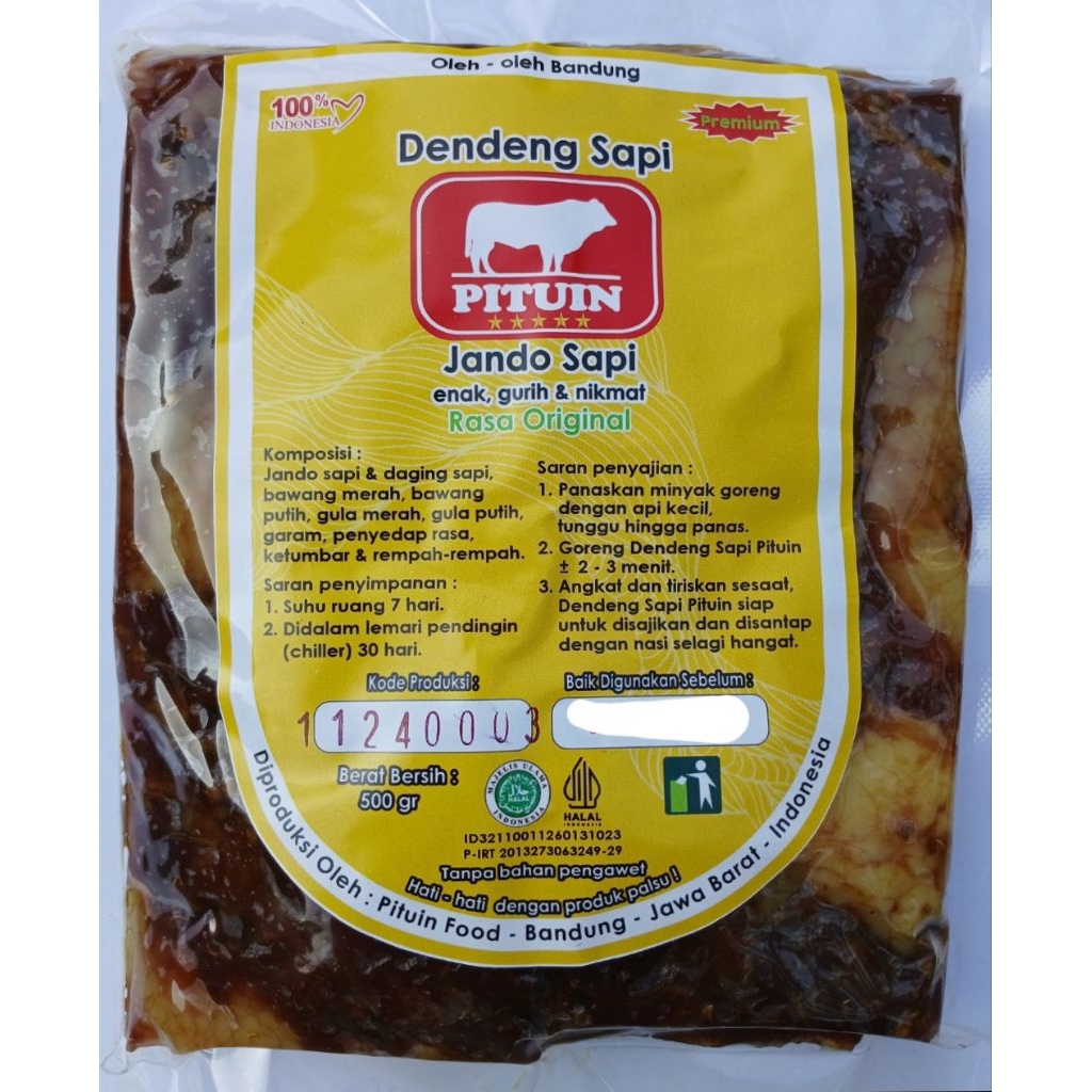 Dendeng jando sapi 500 gr Premium (bersertifikat Halal) rasa original, enak, nikmat & bergizi tinggi