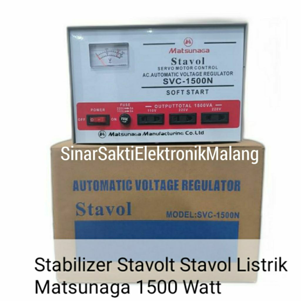 Stabilizer Stavolt Stavol Listrik Matsunaga 1500 Watt 1500W 1500Watt Malang