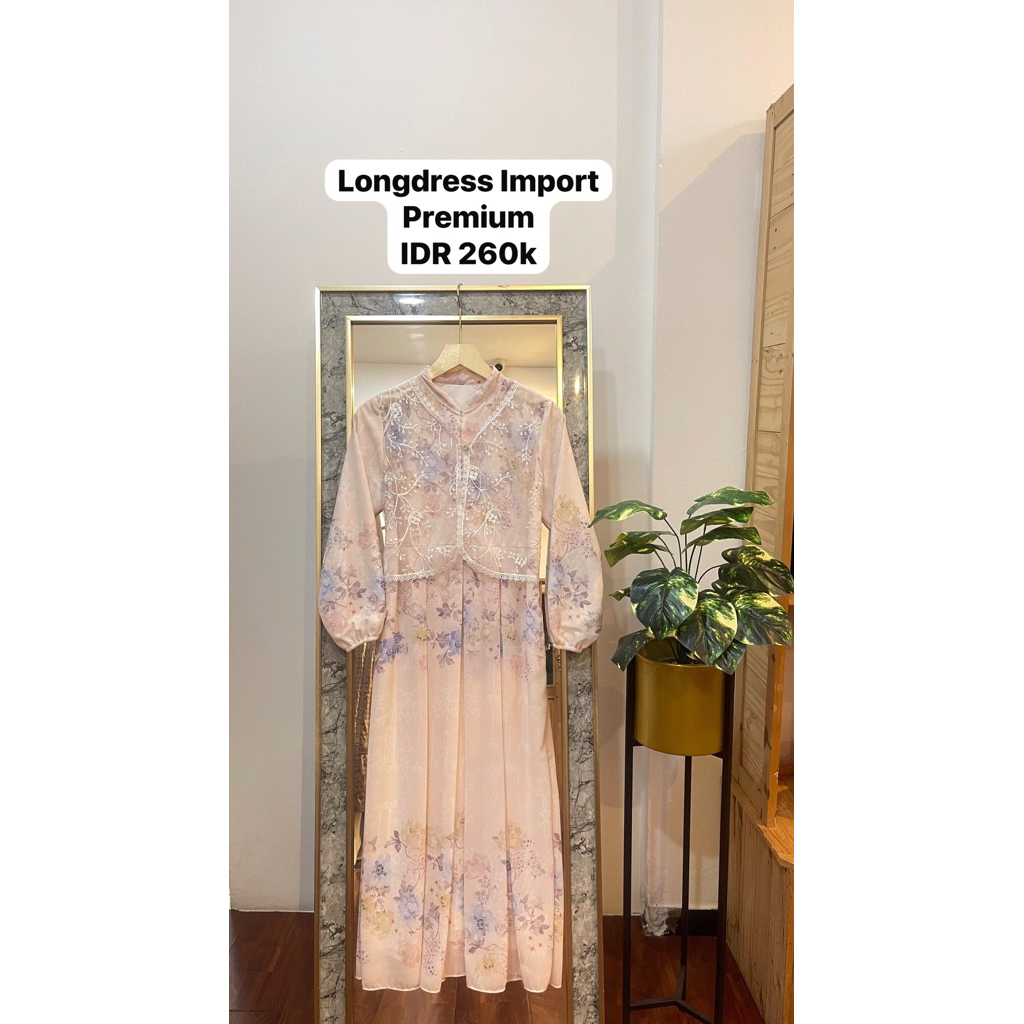 MIDI DRESS IMPORT PREMIUM/GAMIS BRUKAT WANITA PREMIUM