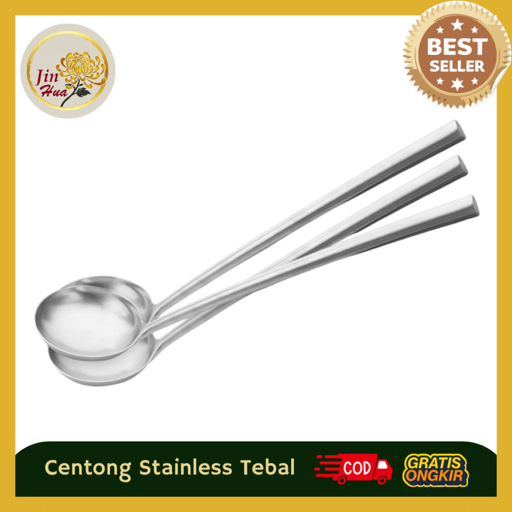 JH Centong Tebal Stainless Steel / Centong Kuah Besar / Centong Irus Kuah Soto Besar Tebal Stainless