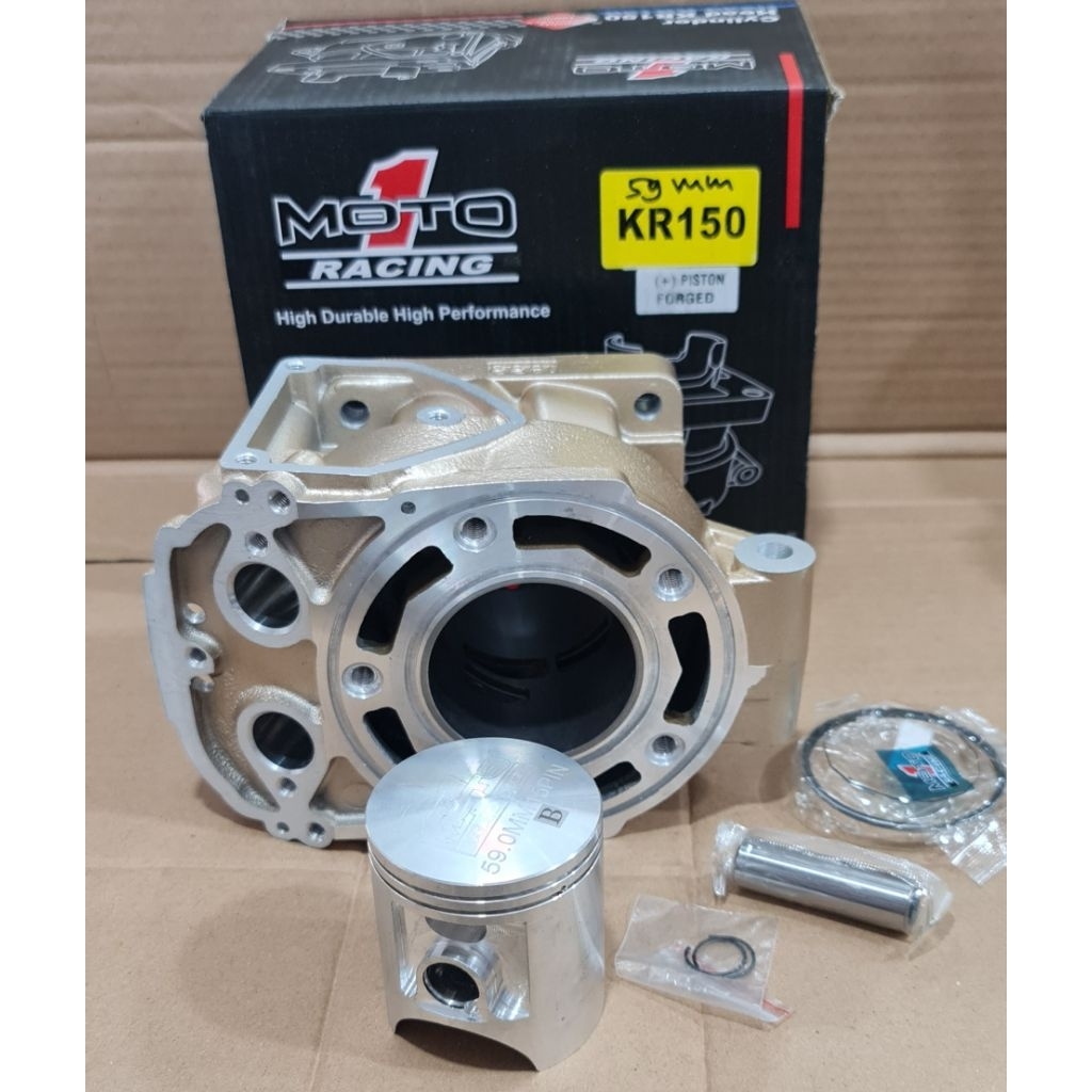 BLOK BLOCK SEHER MOTO1 NINJA 150 R RR SS  59MM CYLINDER HEAD MOTO1 RACING ORIGINAL BAHAN FORGED