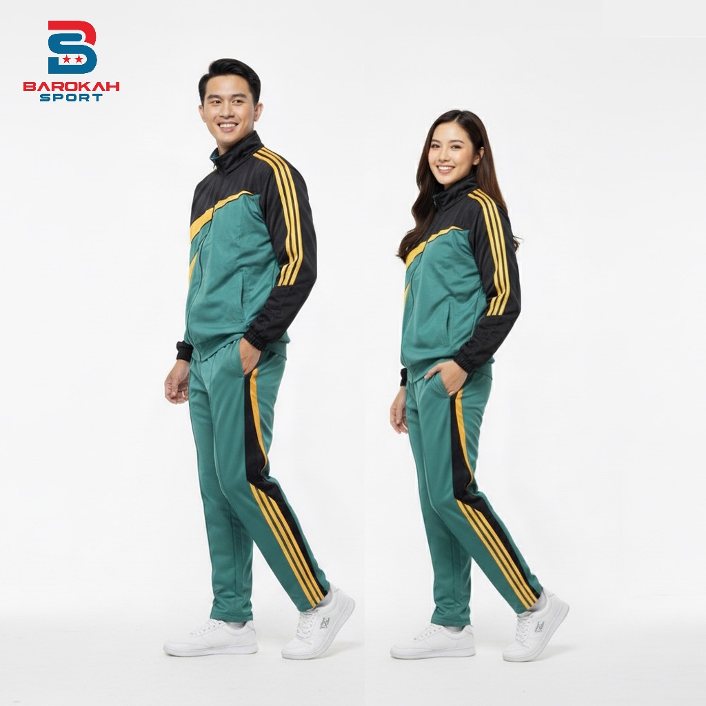 HM Barokah - Setelan Olahraga Pria Wanita One Set Jaket Olahraga Unisex Sport Outdoor Seragam Olahra