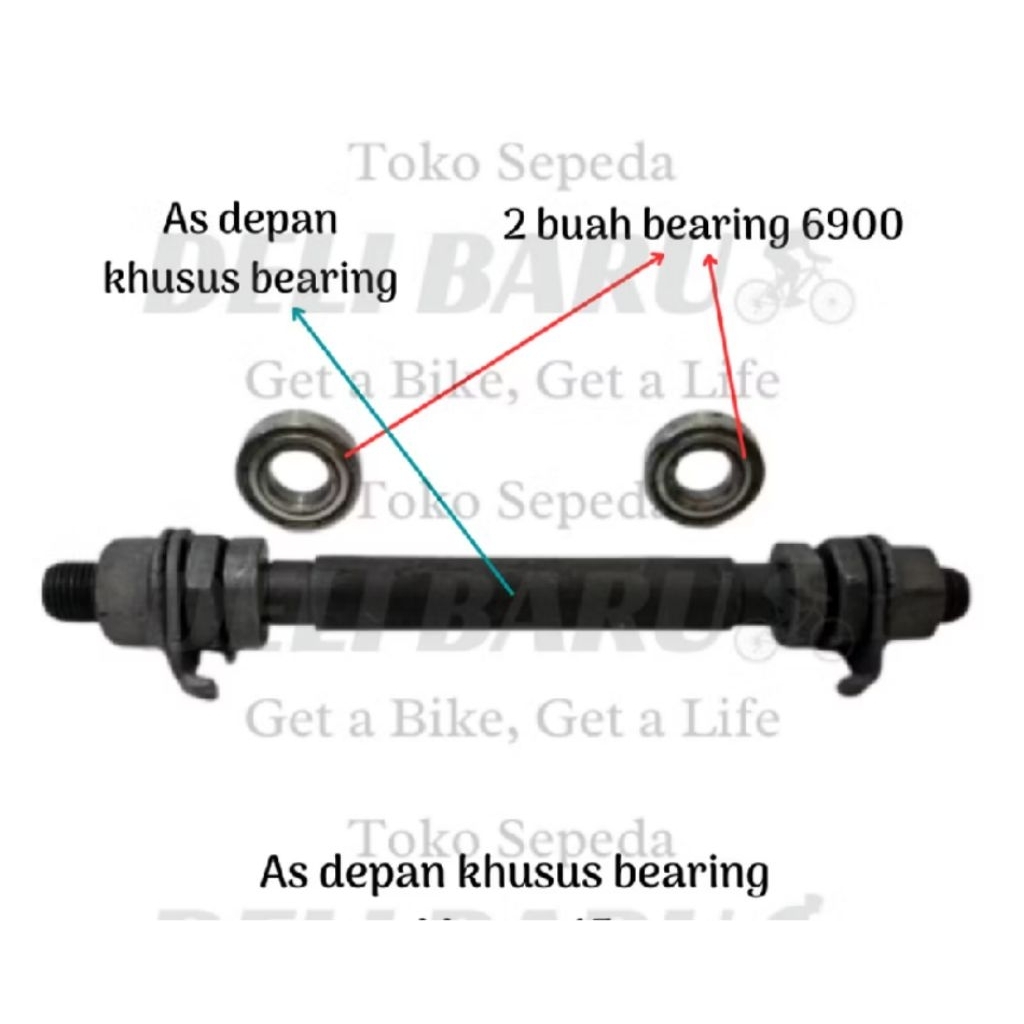 As hub terombol,  pelek depan /bering6900 mur as 15 sepeda  BMX lipat
