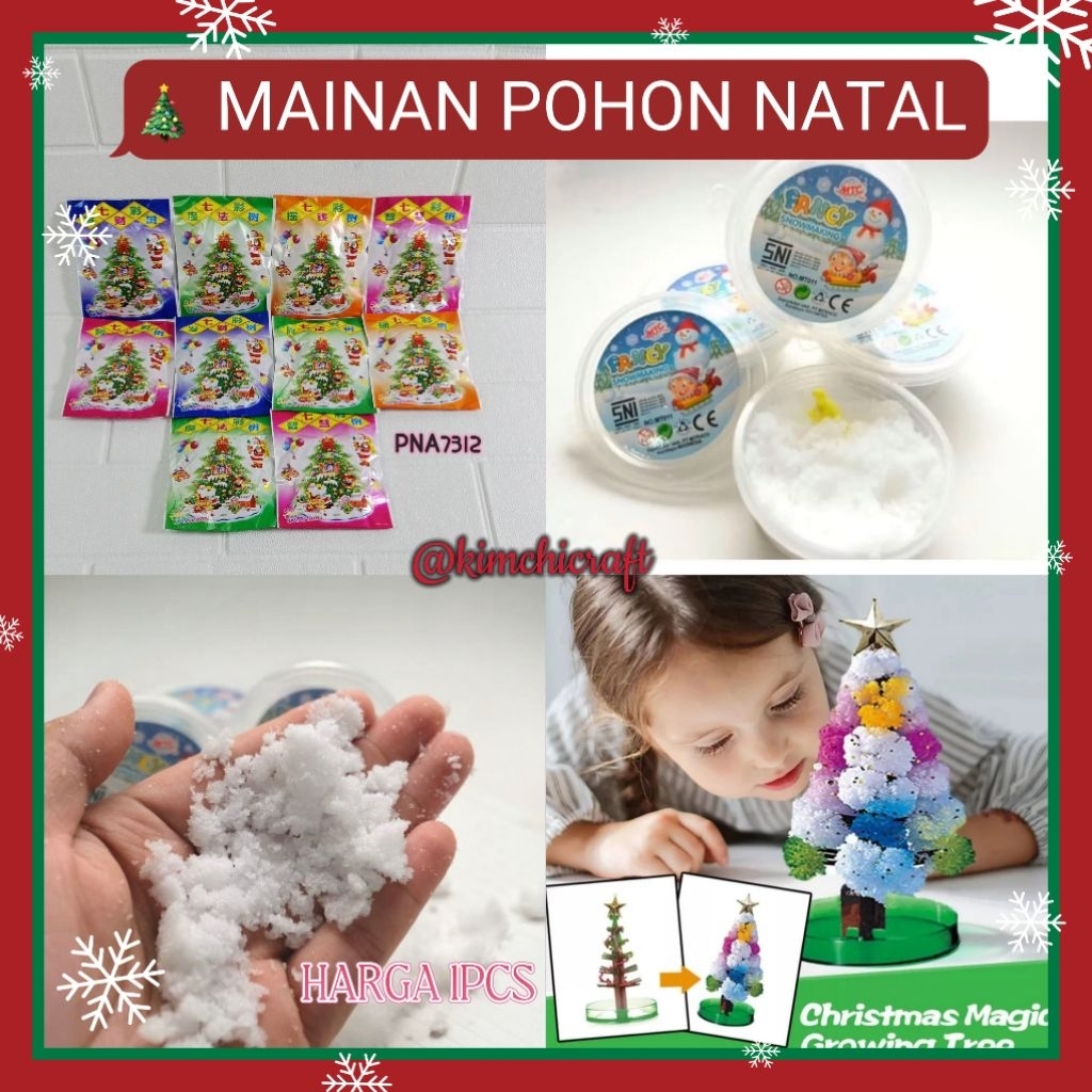 (1PCS) MAINAN POHON NATAL / MAINAN MAGIC SALJU NATAL / POHON NATAL KERTAS AJAIB / MAINAN SALJU BUATA