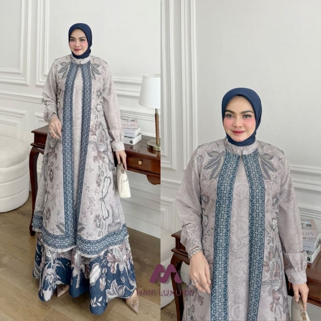 SESHA DRESS 2 IN 1 VOL 7 BY HMF LUXURY GAMIS PREMIUM TERBARU MEWAH ELEGAN DRESS MUSLIMAH ORIGINAL HM