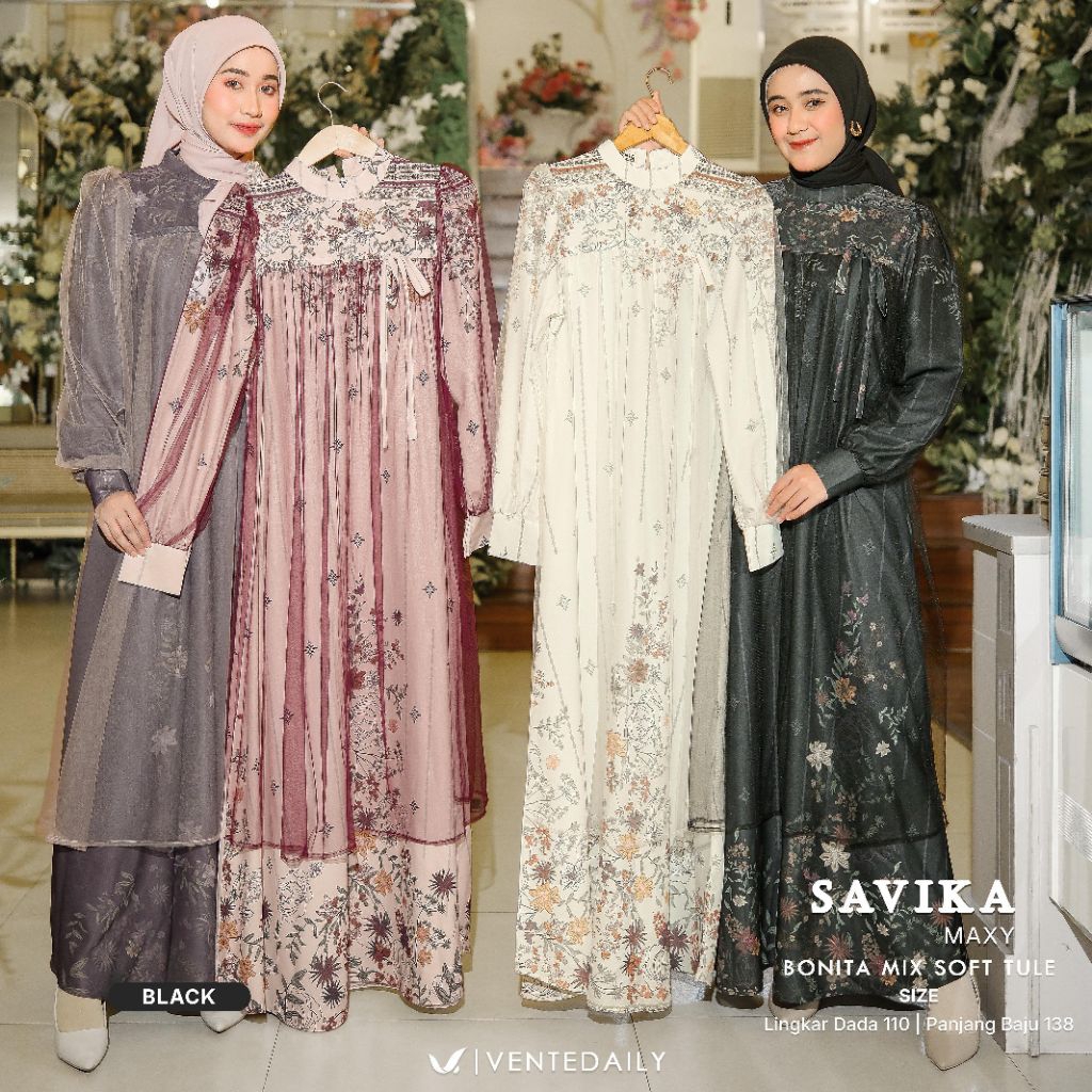 SAVIKA VIVIAN TSANARA SANDRIA MAXY BY VENTE DAILY GAMIS MOTIF PRINTING PREMIUM GAMIS KONDANGAN ORI V