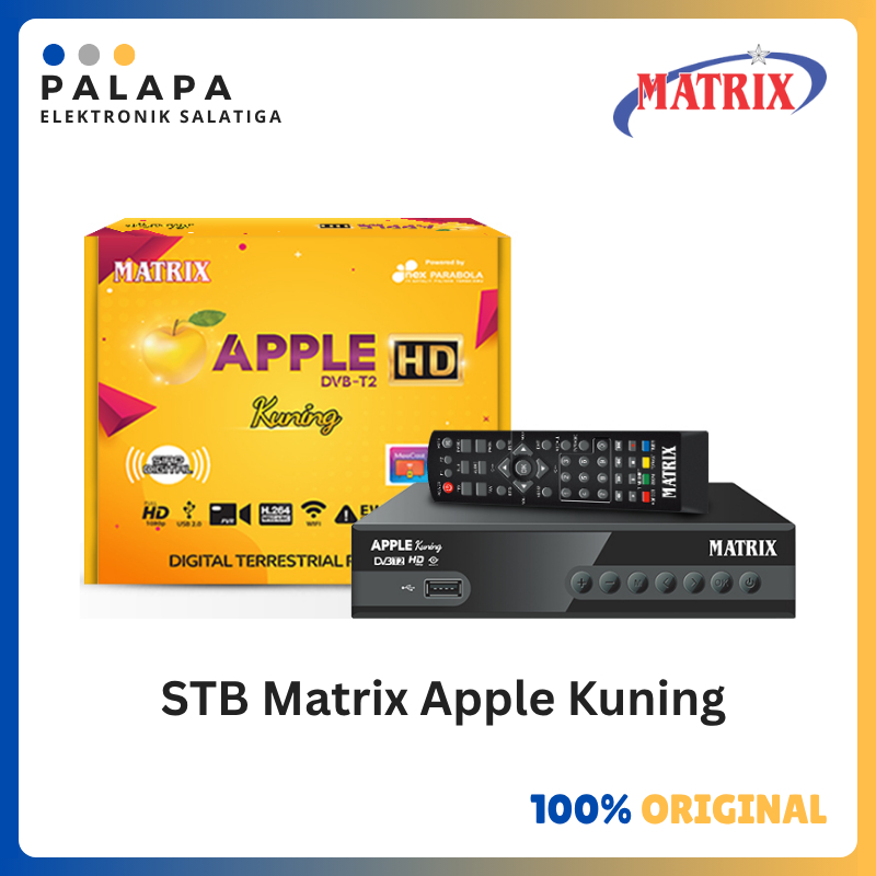 Set Top Box MATRIX APPLE DVBT2 KUNING HD / Set Top Box Matrix