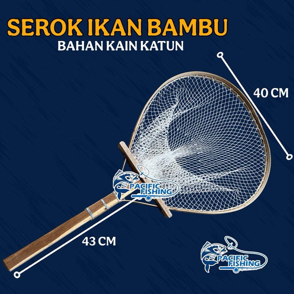 SEROK IKAN BAMBU KAIN KATUN JUMBO | SEROKAN IKAN SESER IKAN NILA BAWAL LELE IKAN MAS MUJAIR pacific 
