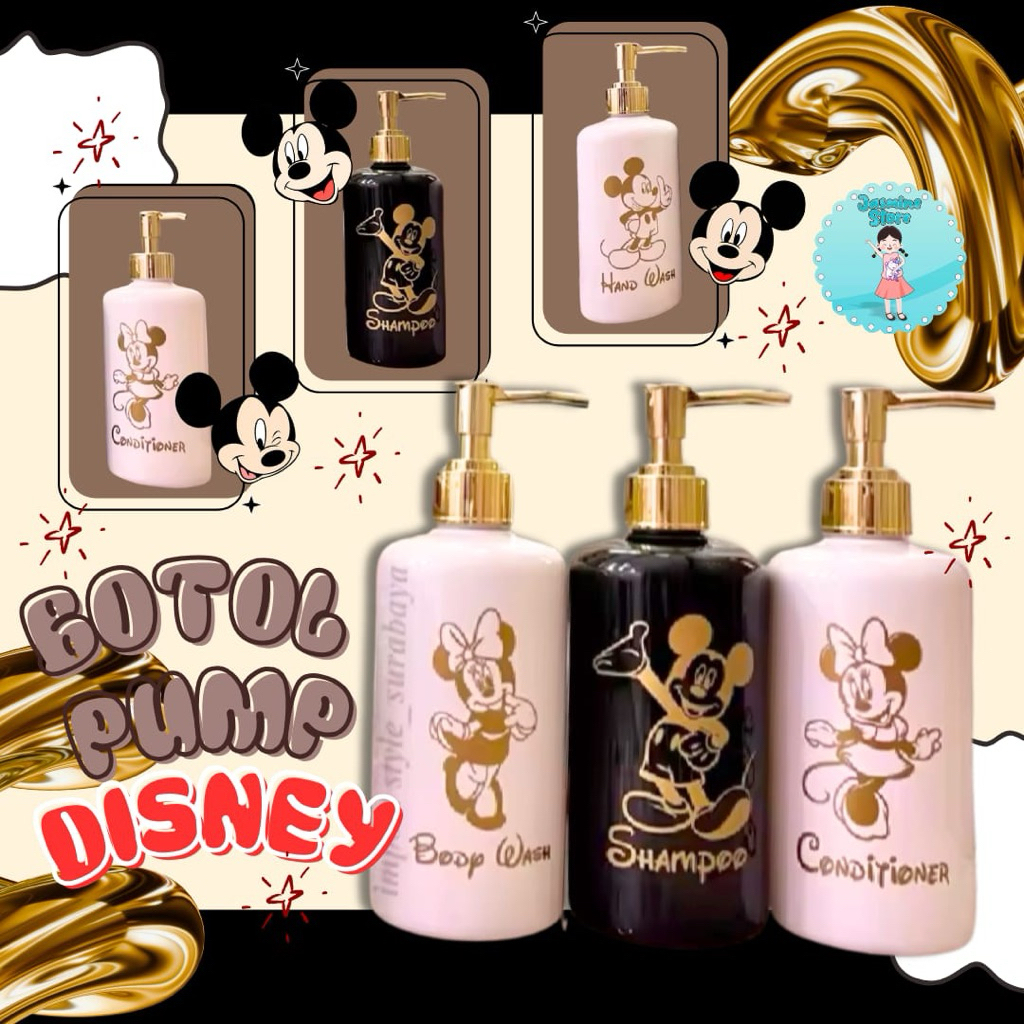 Tempat Sabun Cair Mickey Minnie/Tempat Sampo Sanrio / Botol Pump Botol Sabun Pump Pooh lucu/Botol Sh