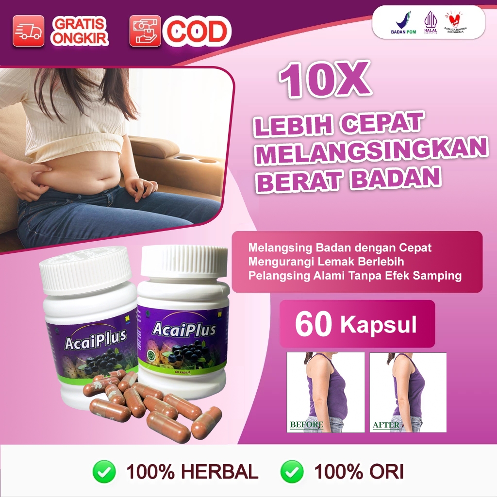 AcaiPlus Nasa Original Obat Pelangsing Alami Cepat BPOM, Bantu Program Diet & Anti Kanker