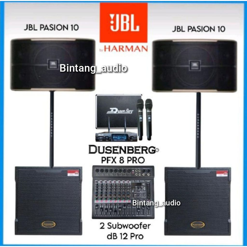 Paket Sound System Karaoke & Live musik Dll Speaker JBL PASION 10 2 Subwoofer DusenBerg dB 12 Pro Ak