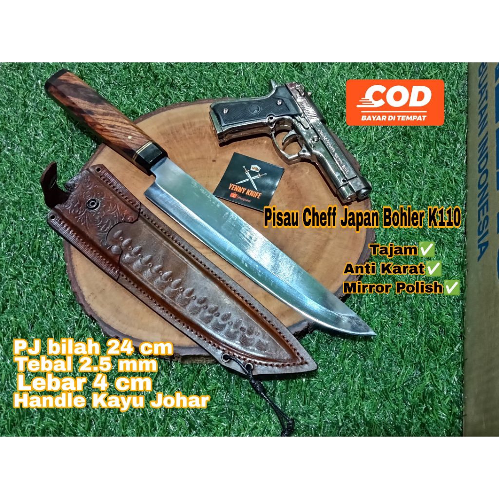 Bohler K110 Original / Pisau Japan Gyuto Knife Profesional / Pisau Skinner / Pisau Dapur Serbaguna /